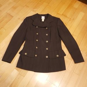 MONDI City brown double breasted wool blend blazer in EUC